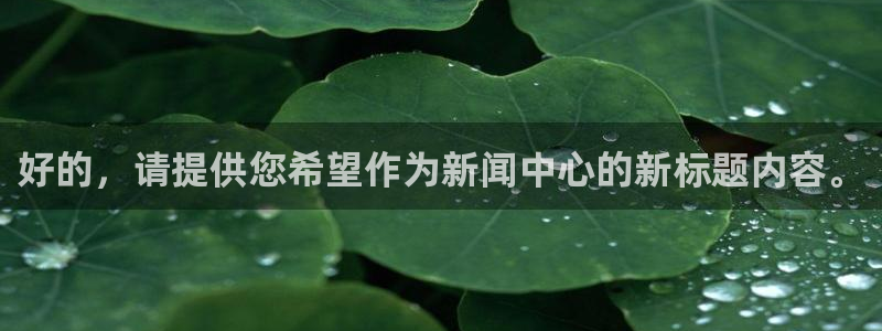 好的，请提供您希望作为新闻中心的新标题内容。